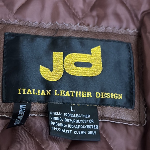 Jd brown Italian leather bommer jacket size large goth aviator - Picture 6 of 14